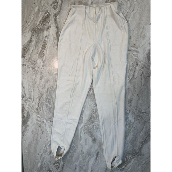 Vintage 80s 90s White Workout Aerobics Leggings Size Small - Picture 1 of 6